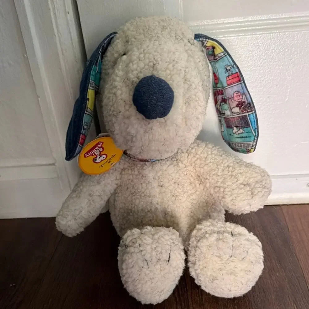 Hallmark Peanuts SNOOPY Plush Denim & Comic Strip EARS RARE NWT
